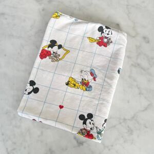 Vintage 80s Baby Mickey Mouse and Friends Disney Receiving Blanket